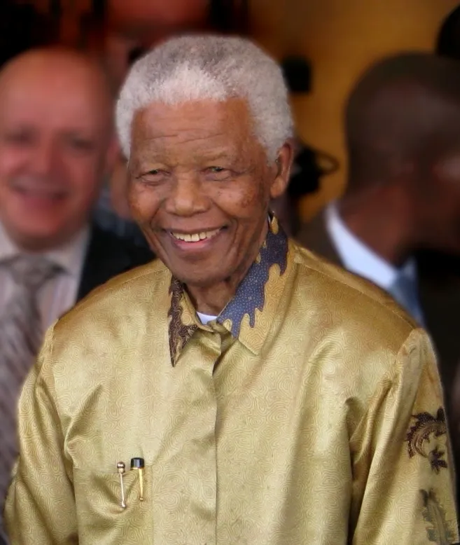 Portrait de Nelson Mandela souriant, en 2008