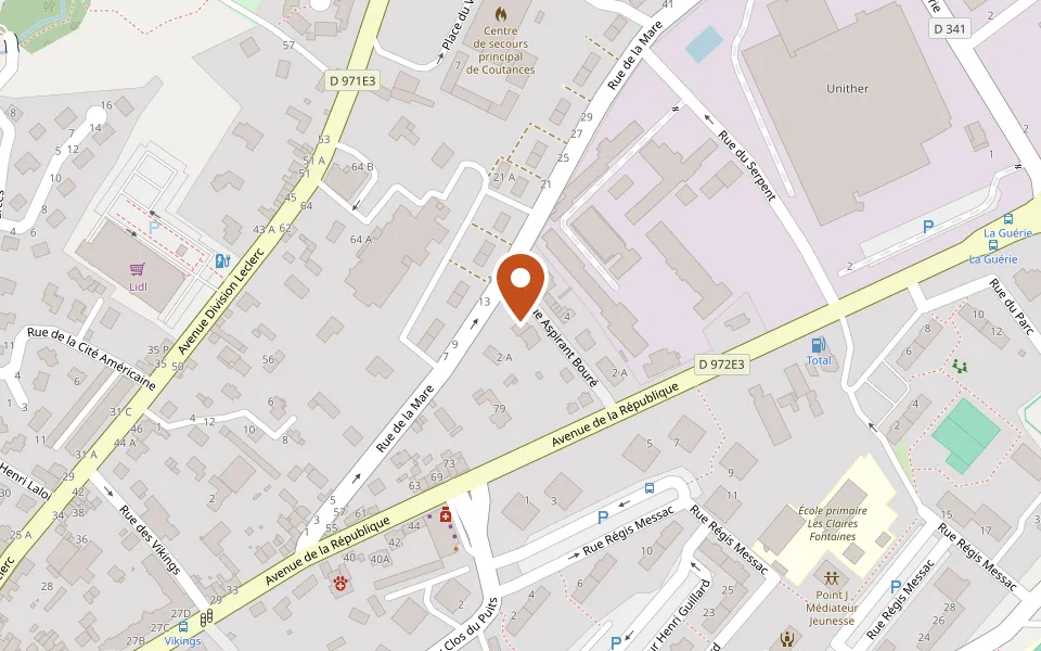 Plan d'accès : 3B Rue de l'Aspirant Boure, 50200 Coutances